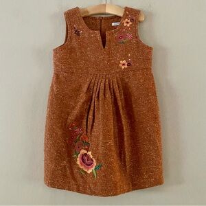 Cacharel Girl Vintage Wool Blend Tweed Embroidered Zip Back Jumper Dress Size 6